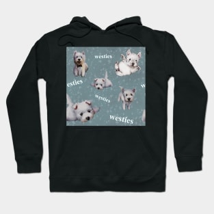 Westies mom blue pattern Hoodie